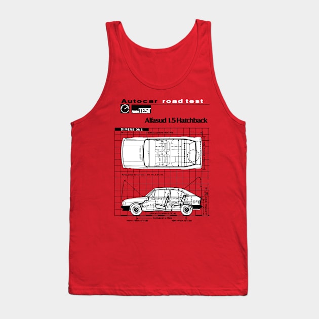 ITALIAN HOT HATCH - road test data Tank Top by Throwback Motors